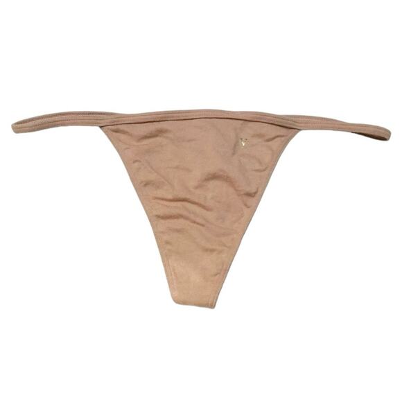 Victoria’s Secret Stretch Cotton V-String Panty Sweet Praline Size Large - Picture 1 of 2